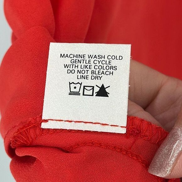 Krisa Womens One Shoulder Bias Midi Dress Red Medium NWT - Picture 9 of 10